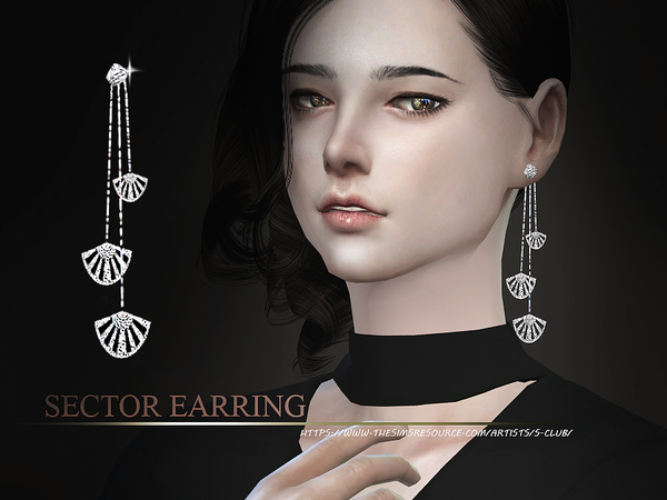  The Sims Resource: Sector earrings by S Club