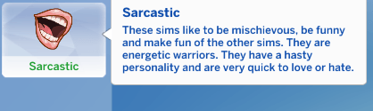  Mod The Sims: Sarcastic Trait by chingyu1023