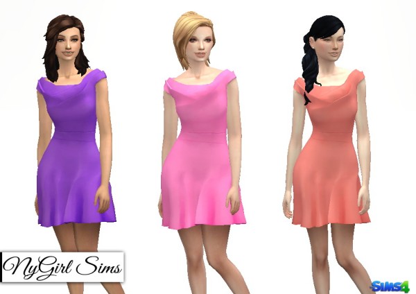  NY Girl Sims: Origami Flare Dress