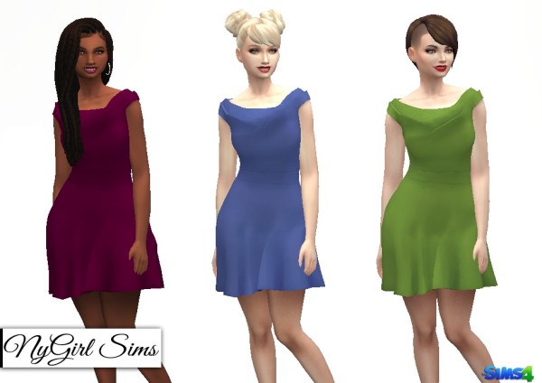  NY Girl Sims: Origami Flare Dress
