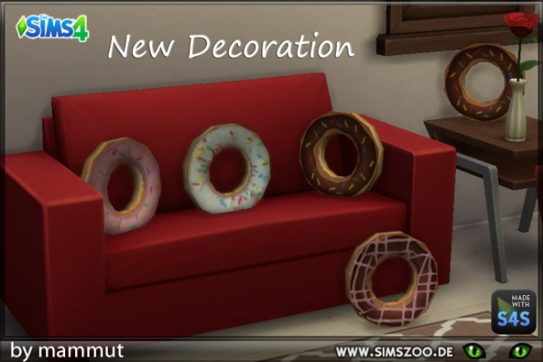  Blackys Sims 4 Zoo: Donut pillow