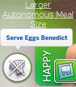  Mod The Sims: Larger Autonomous Meal Size by edwardecl