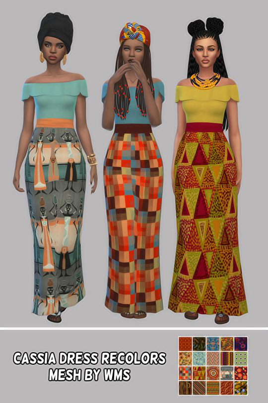  Simsworkshop: Cassia dress recolors