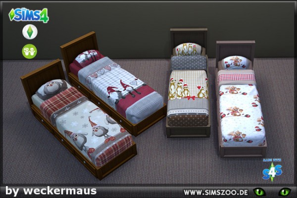  Blackys Sims 4 Zoo: Bed linen by weckermaus