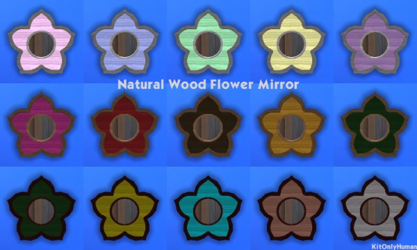  KitOnlyHuman: Natural wodden flower mirror