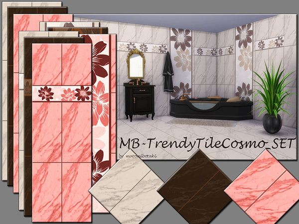  The Sims Resource: Trendy Tile Cosmo set by matomibotaki