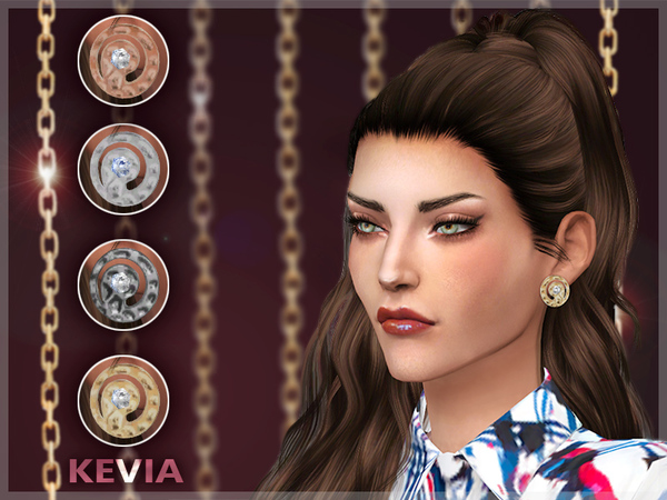  The Sims Resource: Kevia Earrings by feyaona