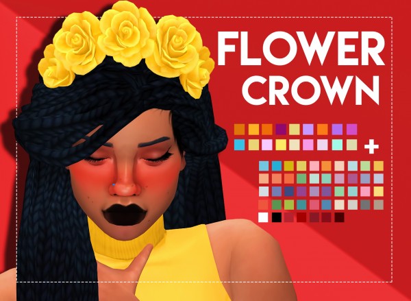  Simsworkshop: Unisex Flower Crown 2.0 by Weepingsimmer