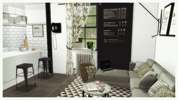  Dinha Gamer: Small Black & White Kitchen with Livingroom