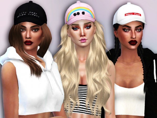  The Sims Resource: City Babe Caps by Simlark