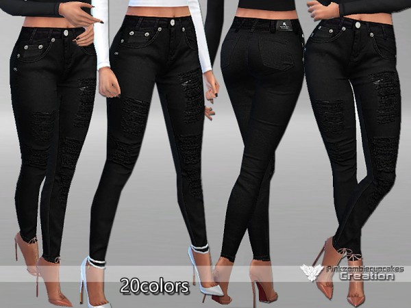  The Sims Resource: Chic Black Jeans by Pralinesims