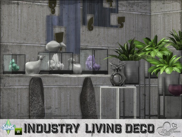  The Sims Resource: Livingroom Industry Decor Set by BuffSumm