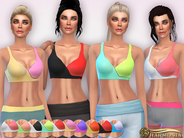  The Sims Resource: Wrap Front Sport Bra by Harmonia