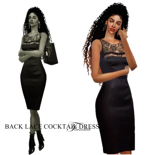  Fowardlab: Black Lace Cocktail Dress