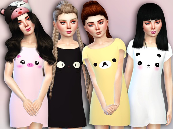  The Sims Resource: Nuzzle Nightgown by Simlark