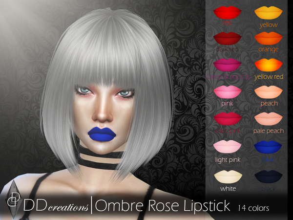  The Sims Resource: Ombre Rose Lipstick by ddcreations