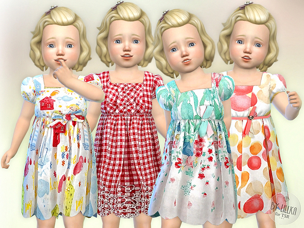  The Sims Resource: Birthday Party Toddler Dress by lillka