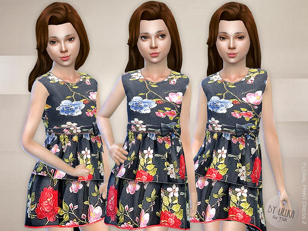  The Sims Resource: Floral Print Dress 2 by lillka