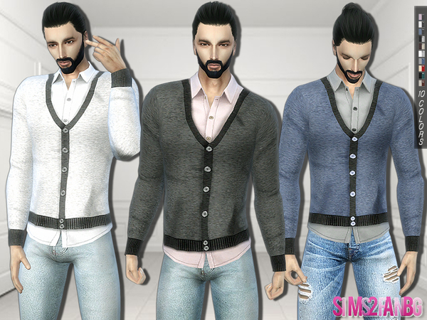  The Sims Resource: 293   Shirt With Vest by sims2fanbg