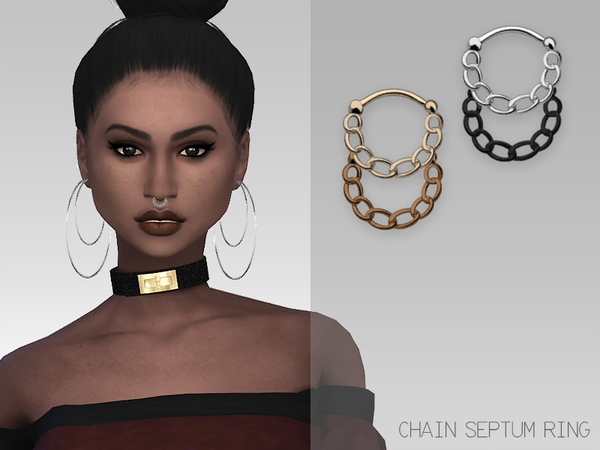  The Sims Resource: Chain Septum Ring by GrafitySims