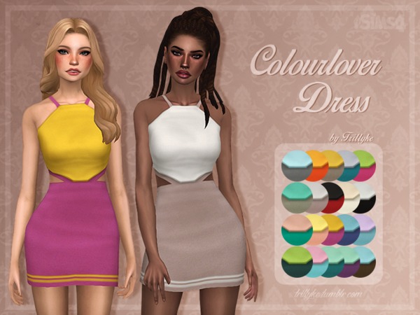  The Sims Resource: Colourlover Dress by Trillyke
