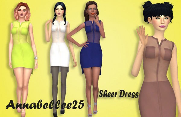  Simsworkshop: Short Sheer Dress by Annabellee25