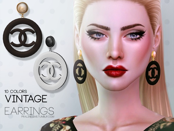  The Sims Resource: Vintage Earrings by Pralinesims