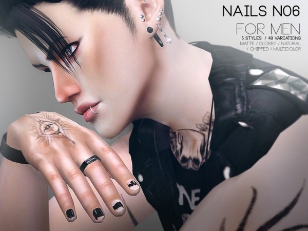  The Sims Resource: Nails For Men N06