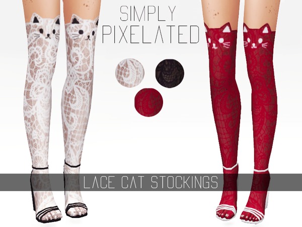  The Sims Resource: Lace Cat Stockings by SimplyPixelated