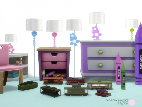  The Sims Resource: Baby Room Lamp Set by DOT