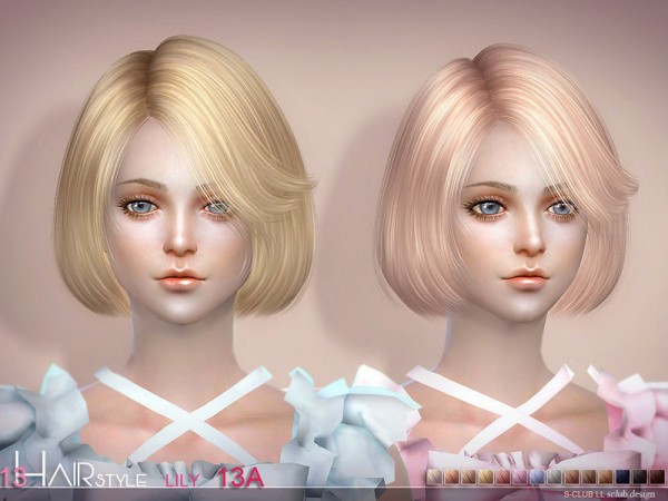  The Sims Resource: Hair Lily n13A by S Club