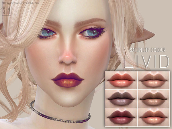  The Sims Resource: Livid   Satin Lip Colour by Screaming Mustard