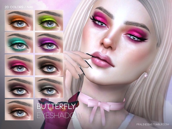  The Sims Resource: Butterfly Eyeshadow N46 by Pralinesims