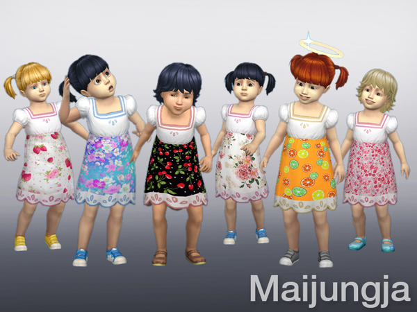  The Sims Resource: Cute Short Dress Toddler by maijungja