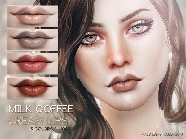  The Sims Resource: Milk Coffee Cream Lips N108 by Pralinesims