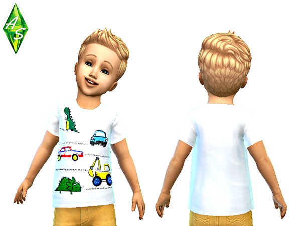  The Sims Resource: NEXT white cute t shirt for toddlers by Daweesims