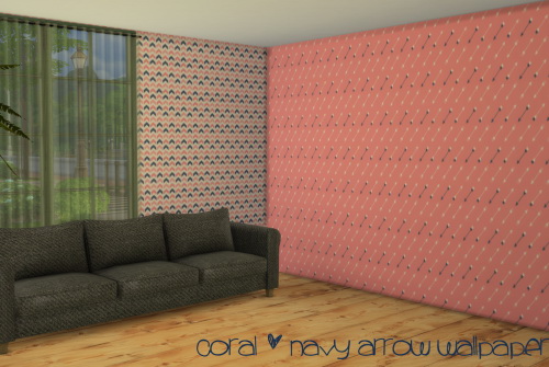  Chillis Sims: Coral and Navy Arrow Wallpaper