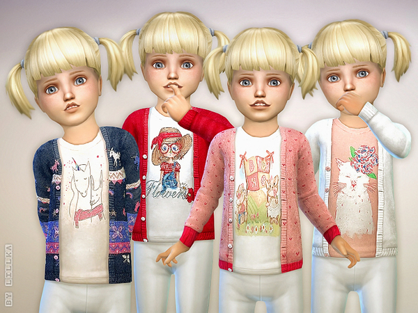  The Sims Resource: Cardigan for Toddler Girls P01 by lillka