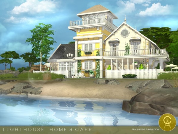  The Sims Resource: Lighthouse Home and Cafe by Pralinesims
