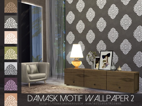  The Sims Resource: Damask Motif  Wallpaper 2 by Rirann