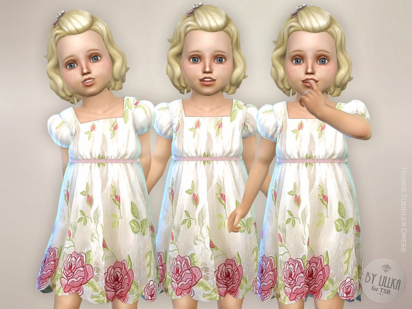  The Sims Resource: Roses Toddler Dress by lillka
