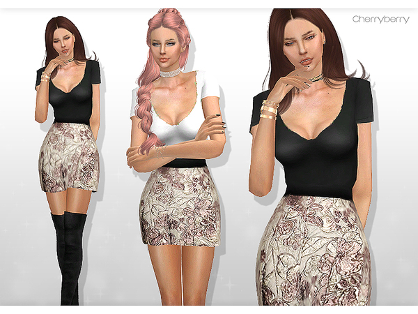  The Sims Resource: Slow down   Party dress by CherryBerrySim