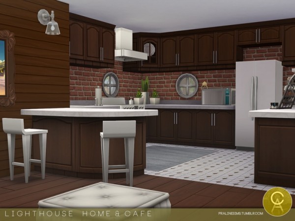  The Sims Resource: Lighthouse Home and Cafe by Pralinesims