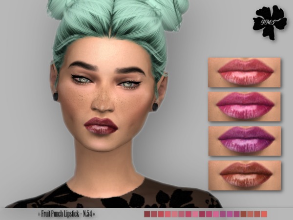  The Sims Resource: Fruit Punch Lipstick N.54 by IzzieMcFire