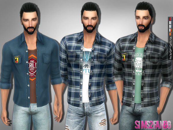  The Sims Resource: 295   Plaid shirt by sims2fanbg