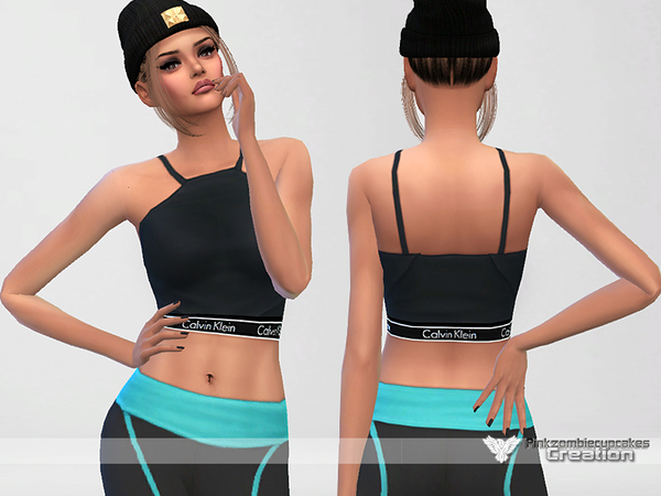 The Sims Resource: Saturday Designer Crop Top by Pinkzombiecupcakes