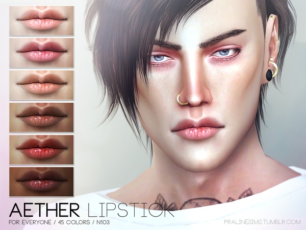  The Sims Resource: Aether Lipstick N103 by Pralinesims