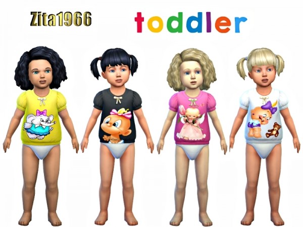  The Sims Resource: Toddler Tops by ZitaRossouw