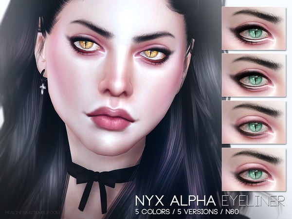  The Sims Resource: Nyx Alpha Eyeliner N60 by Pralinesims