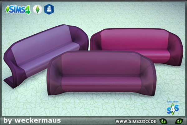  Blackys Sims 4 Zoo: My stisches Magenta sofa by weckermaus